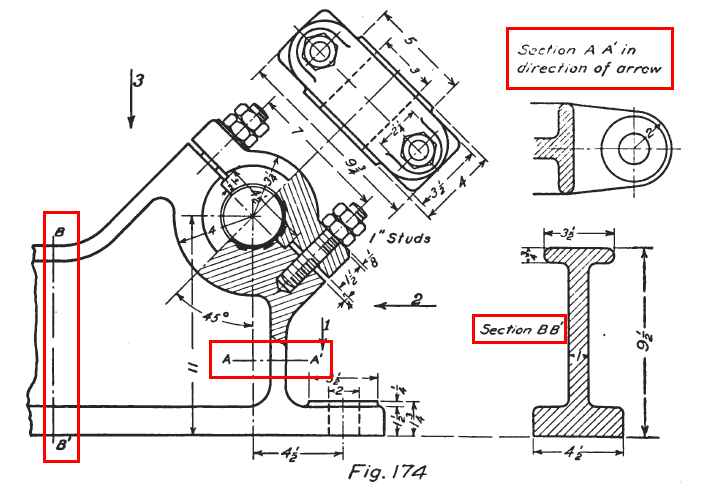 Section View Example in Drafting