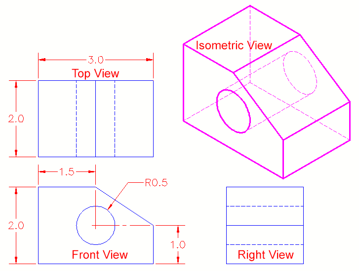 Isometric view drawing example 1 (easy). Links to practice files in  description - YouTube
